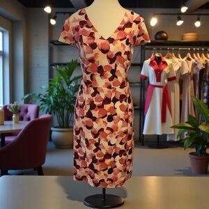 WILLOW & THREAD NWT MULTICOLOUR ABSTRACT PRINT/ SHORT SLEEVE DRESS/ Size 14